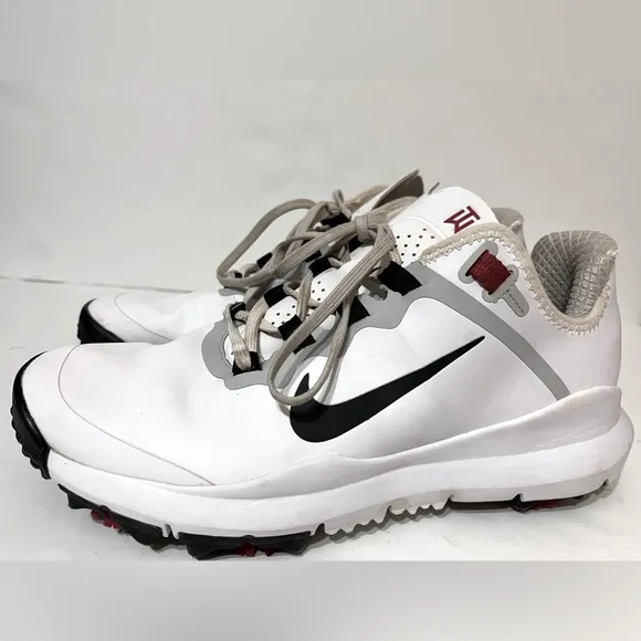 Nike Tiger Woods TW13 Golf Shoes 532622-100 2012 White Red RARE Men's Sz 7.5