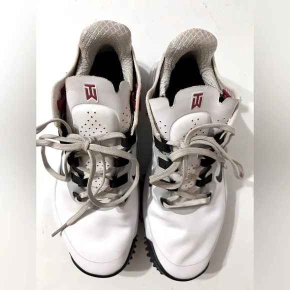 Nike Tiger Woods TW13 Golf Shoes 532622-100 2012 White Red RARE Men's Sz 7.5