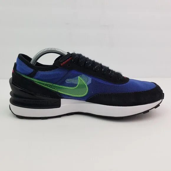 Nike Waffle One Boys Sz 5Y Womens Sz 6.5 Blue Black Volt Sneaker Shoes DV2235-40