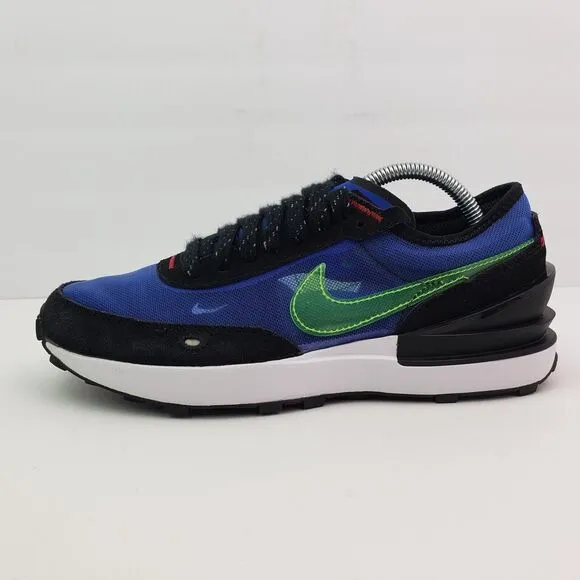 Nike Waffle One Boys Sz 5Y Womens Sz 6.5 Blue Black Volt Sneaker Shoes DV2235-40