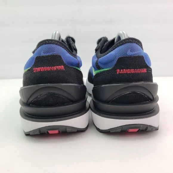 Nike Waffle One Boys Sz 5Y Womens Sz 6.5 Blue Black Volt Sneaker Shoes DV2235-40