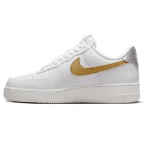 Nike Women's Air Force 1 '07 'White Metallic Gold' DD8959-106 Leather Sneakers