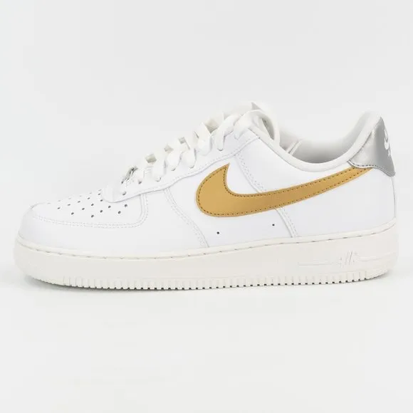 Nike Women's Air Force 1 '07 'White Metallic Gold' DD8959-106 Leather Sneakers