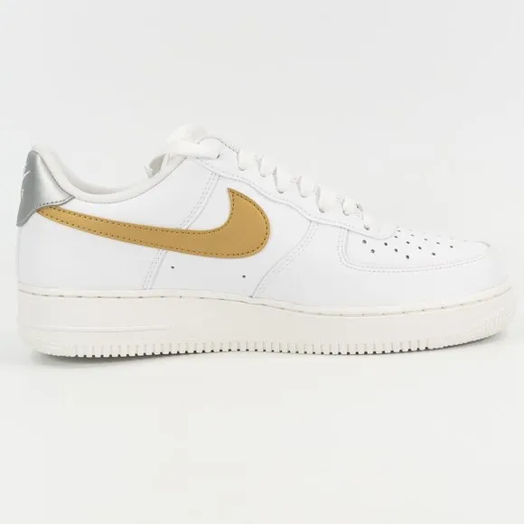 Nike Women's Air Force 1 '07 'White Metallic Gold' DD8959-106 Leather Sneakers