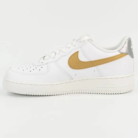 Nike Women's Air Force 1 '07 'White Metallic Gold' DD8959-106 Leather Sneakers