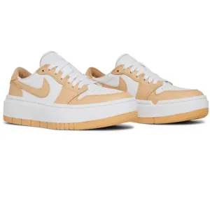 Nike Women's White and Tan Sneakers Wmns Air Jordan 1 Elevate Low 'White Onyx'