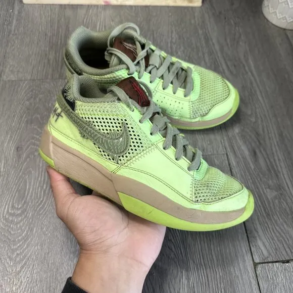 Nike Youth Shoes JA MORANT Zombie Halloween Lime Blast FV6097-300 Size 2Y