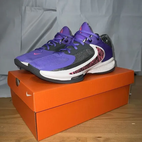 Nike Zoom Freak 4 DO9680-500 Sneakers Men's US 8 Purple Basketball Shoes BBS117