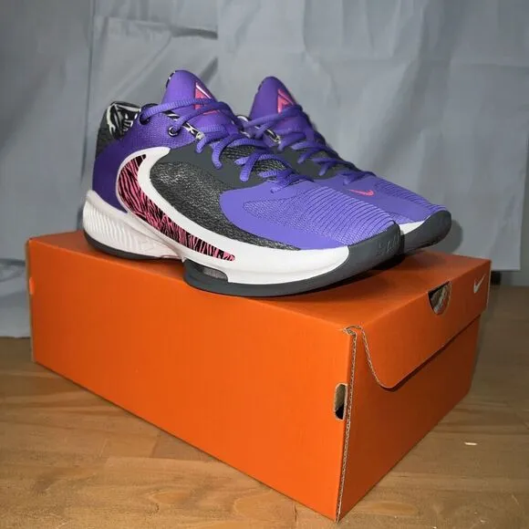 Nike Zoom Freak 4 DO9680-500 Sneakers Men's US 8 Purple Basketball Shoes BBS117