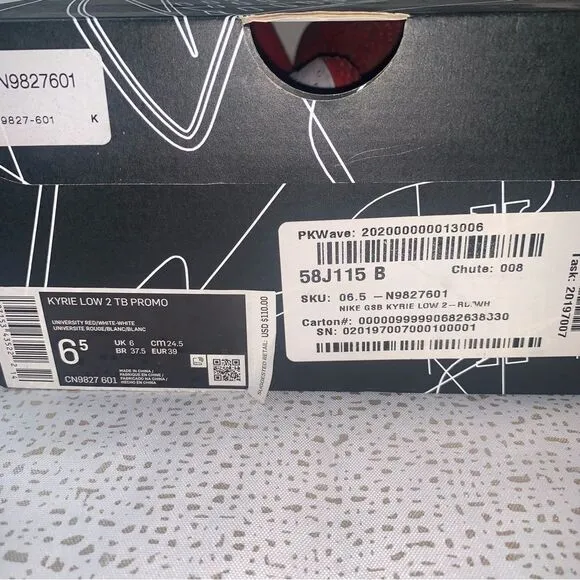 NIKE ZOOM Kyrie Low 2 TB Promo size 6.5