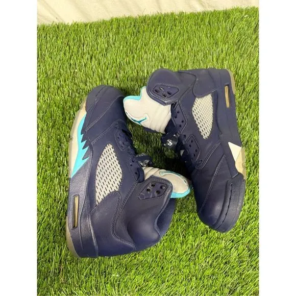 Nike Air Jordan 5 V Retro Pre-Grape Midnight Navy Size 9 Sneakers 136027-405