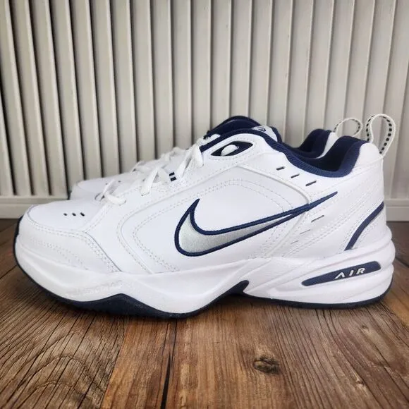 Nike Air Monarch IV Mens 8.5 White Silver Dad Training Sneakers Shoes 415445-102