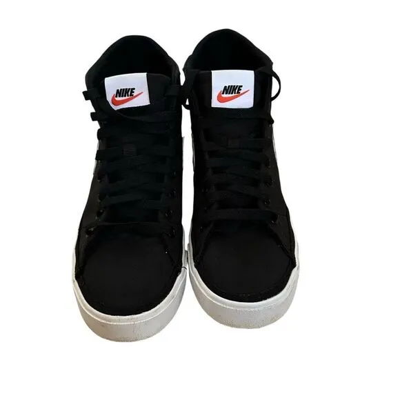 Nike Court Legacy Canvas Mid Black White shoes ~ Size 8 ~ DD0161-001