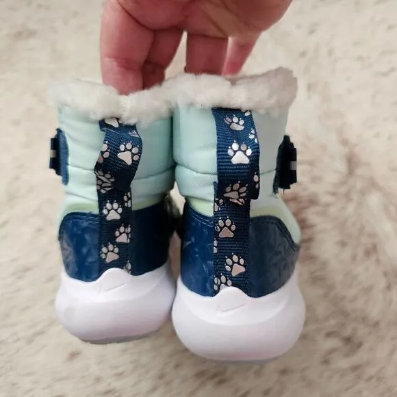 Nike Flex Advance &quot;Paw Prints&quot; Toddler Kids Insulated Boots Blue Size 10 NEW