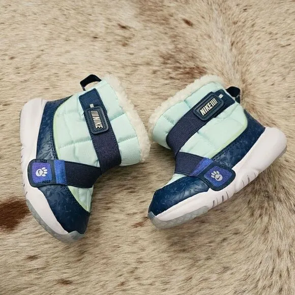 Nike Flex Advance &quot;Paw Prints&quot; Toddler Kids Insulated Boots Blue Size 10 NEW