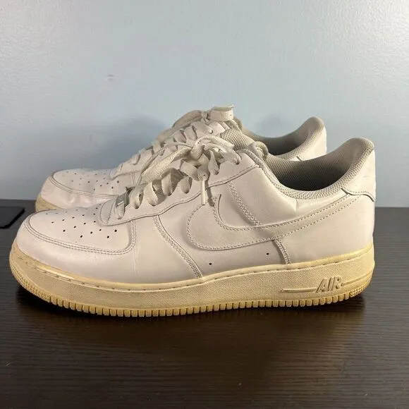 Nike Mens Air Force 1 315122-111 White Shoes Sneakers Size 13 Crease Insert