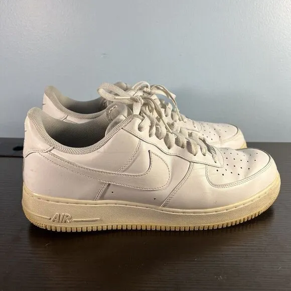Nike Mens Air Force 1 315122-111 White Shoes Sneakers Size 13 Crease Insert