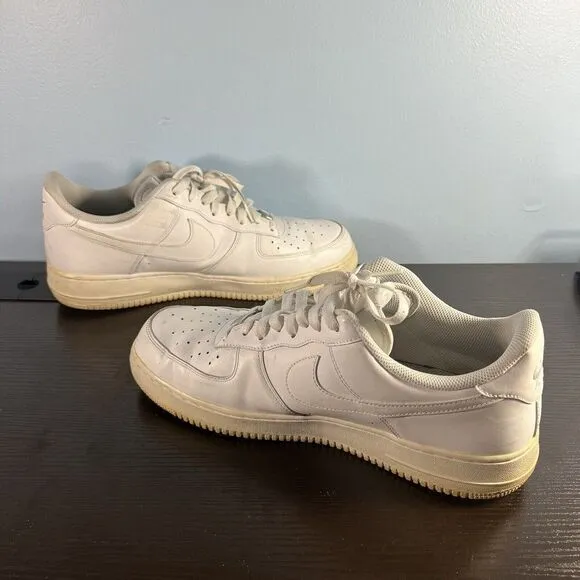 Nike Mens Air Force 1 315122-111 White Shoes Sneakers Size 13 Crease Insert