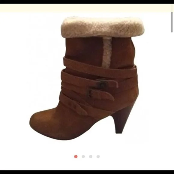 Nine West Cruzal 1 tan suede boots size 9.5 EUC