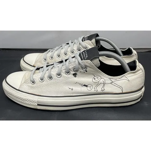 NIRVANA Converse White All Star Chucks Rare KURT COBAIN Shoes Mens 9 Fast Ship
