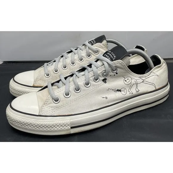 NIRVANA Converse White All Star Chucks Rare KURT COBAIN Shoes Mens 9 Fast Ship
