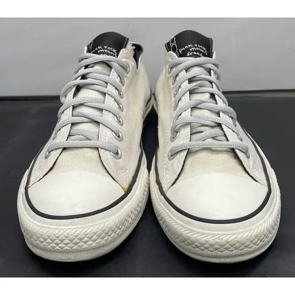 NIRVANA Converse White All Star Chucks Rare KURT COBAIN Shoes Mens 9 Fast Ship