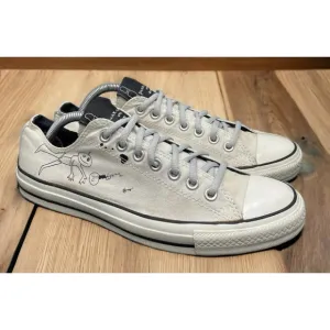 NIRVANA Converse White All Star Chucks Rare KURT COBAIN Shoes Mens 9 Fast Ship