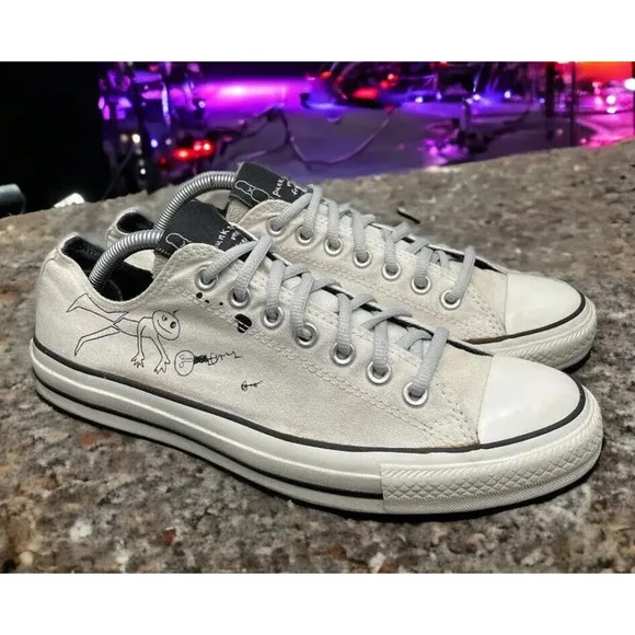 NIRVANA Converse White All Star Chucks Rare KURT COBAIN Shoes Mens 9 Fast Ship