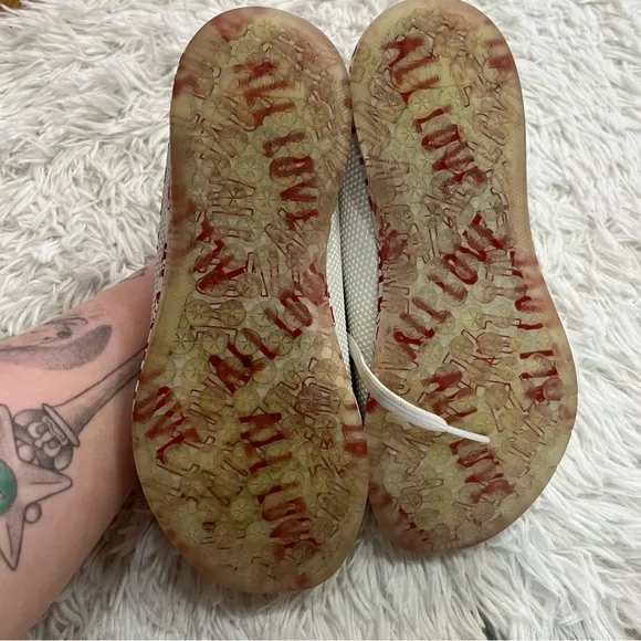No Bull All Love White And Red Sneakers