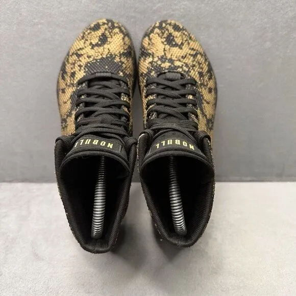 NOBULL High Top Womens Size 6.5 Shoes Black Gold Camo CrossFit Training Sneakers