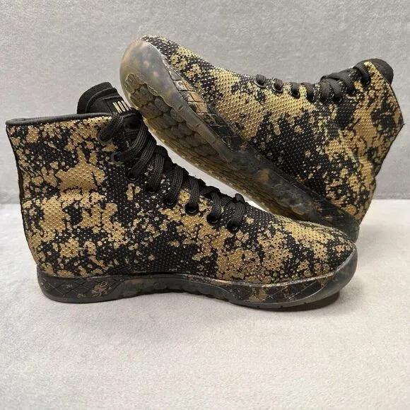 NOBULL High Top Womens Size 6.5 Shoes Black Gold Camo CrossFit Training Sneakers
