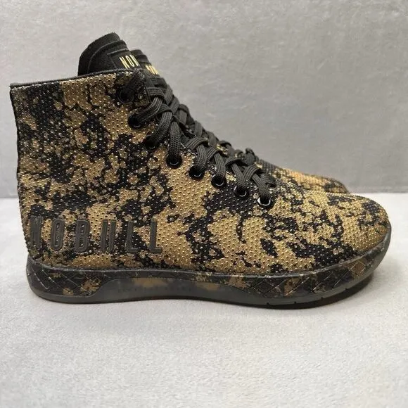 NOBULL High Top Womens Size 6.5 Shoes Black Gold Camo CrossFit Training Sneakers