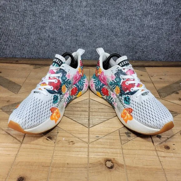 Nobull Journey Running Shoes Mens 10 Womens 11.5 White Aloha Floral Training