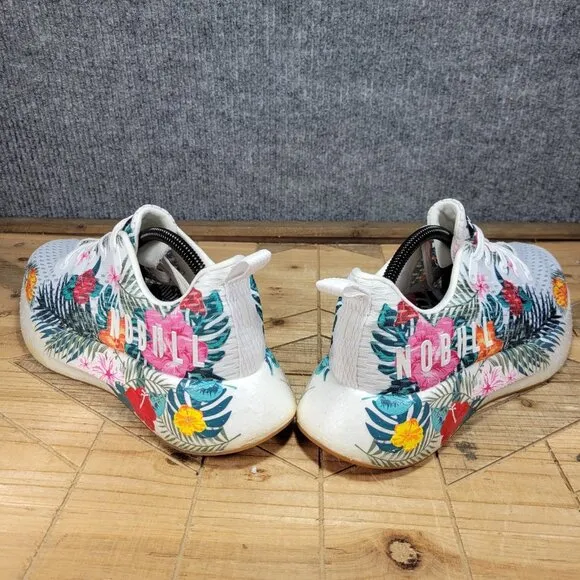 Nobull Journey Running Shoes Mens 10 Womens 11.5 White Aloha Floral Training