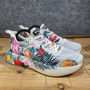 Nobull Journey Running Shoes Mens 10 Womens 11.5 White Aloha Floral Training