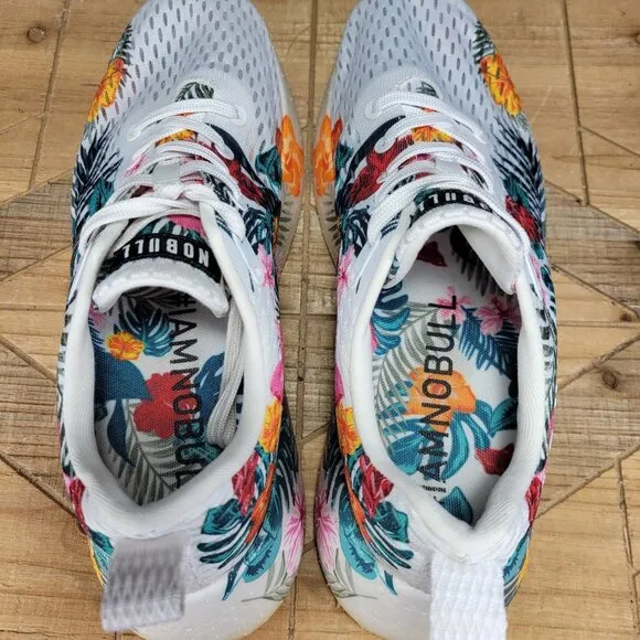 Nobull Journey Running Shoes Mens 10 Womens 11.5 White Aloha Floral Training