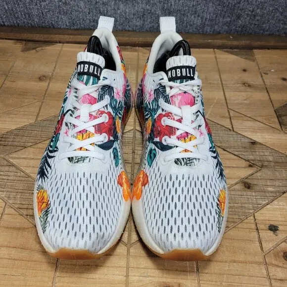 Nobull Journey Running Shoes Mens 10 Womens 11.5 White Aloha Floral Training
