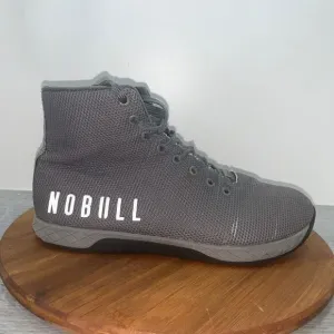 NoBull Mens 10.5 Gray High Top Unisex Trainer Shoes SuperFabric Workout Gym FLAW