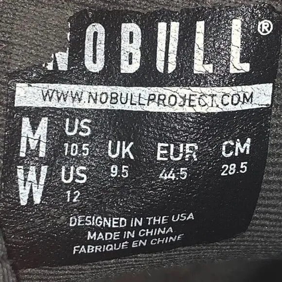 NoBull Mens 10.5 Gray High Top Unisex Trainer Shoes SuperFabric Workout Gym FLAW