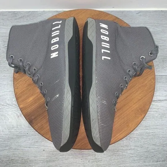 NoBull Mens 10.5 Gray High Top Unisex Trainer Shoes SuperFabric Workout Gym FLAW
