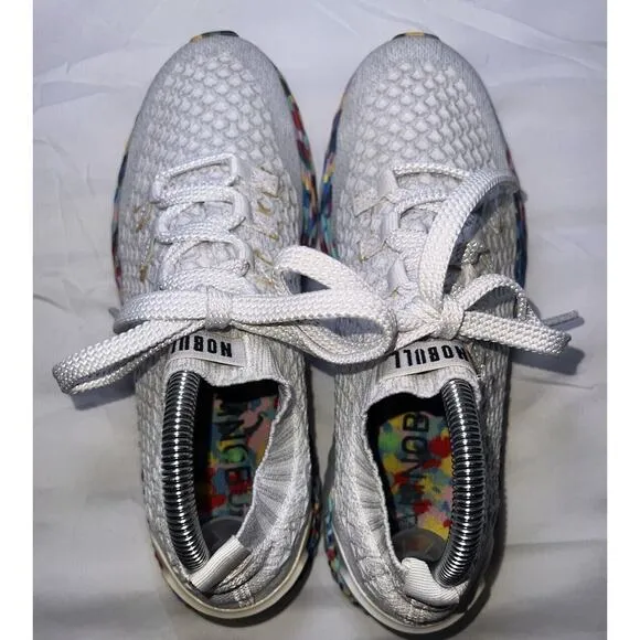 Nobull Shoes Men Size 7 Women Size 8.5 White Wild All Day Knit Running Sneakers
