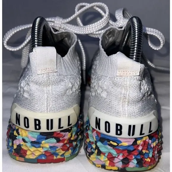Nobull Shoes Men Size 7 Women Size 8.5 White Wild All Day Knit Running Sneakers