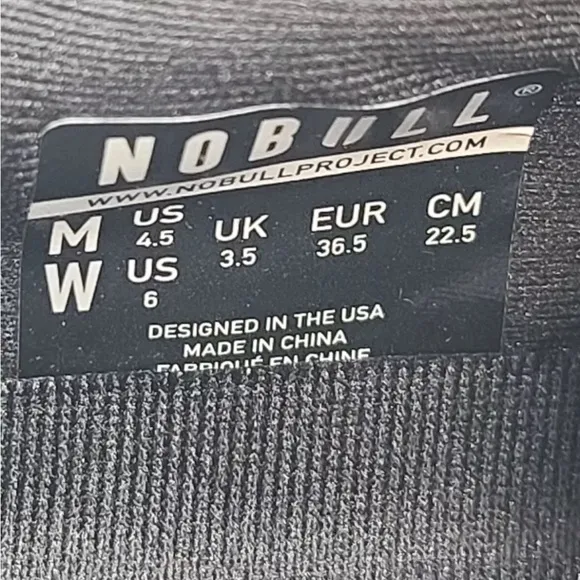 NOBULL Shoes SuperFabric Trainer Lace Up Shoes Black White Gum Size 6.5 …