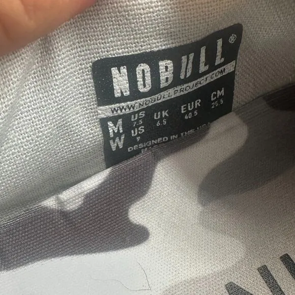 NOBULL Trainer Womens 9 Gray Camouflage Canvas Lace-Up Low Top Training Sneakers