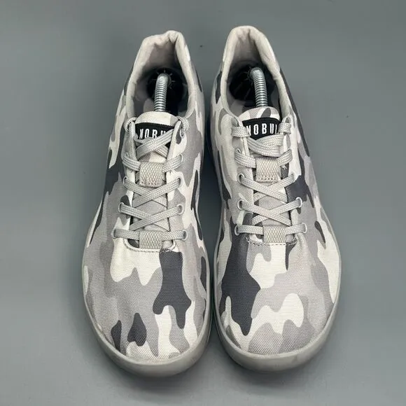 NOBULL Trainer Womens 9 Gray Camouflage Canvas Lace-Up Low Top Training Sneakers