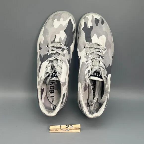 NOBULL Trainer Womens 9 Gray Camouflage Canvas Lace-Up Low Top Training Sneakers