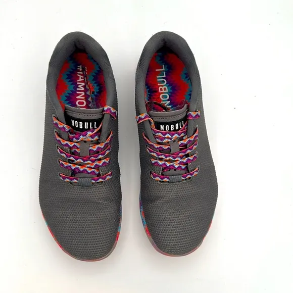 NOBULL - women’s Grey Patchwork Trainer sneakers CrossFit lace up shoes Size 9.5
