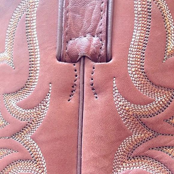 Nocona Cowboy Boots Almond Toe 9 1/2D Tan Western Style