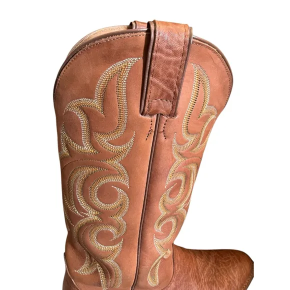 Nocona Cowboy Boots Almond Toe 9 1/2D Tan Western Style