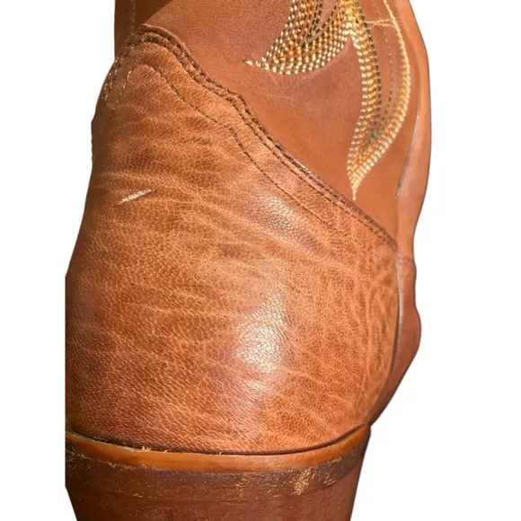 Nocona Cowboy Boots Almond Toe 9 1/2D Tan Western Style